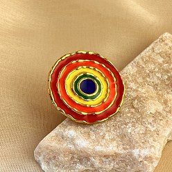 Eye 304 эмалированные перстни из нержавеющей стали для женщин, золотые, глаз, внутренний диаметр: 17 мм