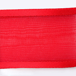 Red 100 Yards Polyester Organza Ribbon with Satin Edge, Red, 3/8 inch(9mm)