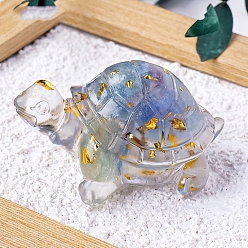 Флюорит Натуральный флюоритовый дисплей, украшение для домашнего офиса из смолы, черепаха, 50x30 мм