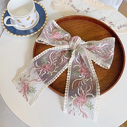 Бледно-Розовый 30 ярдов поликоттоновая вышивка цветочной кружевной лентой, аксессуары для одежды, розовый жемчуг, 3-1/2 дюйм (90 мм)