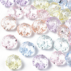 Mixed Color Transparent Acrylic Beads, Faceted, Abacus, Mixed Color, 8x5mm, Hole: 1.6mm, about 2600pcs/500g