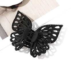 Черный Пластиковые зажимы когтя волос, аксессуары для волос для женщин и девочек, бабочка, чёрные, 140 мм