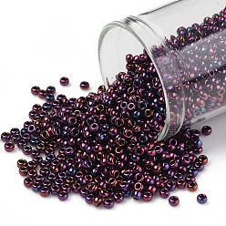 (503) High Metallic Dark Amethyst TOHO Round Seed Beads, Japanese Seed Beads, (503) High Metallic Dark Amethyst, 11/0, 2.2mm, Hole: 0.8mm, about 1110pcs/bottle, 10g/bottle