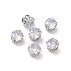 лаванда Круглые зубцы из нержавеющей стали, с огранкой из кубического циркония, лаванда, 4x3 мм, отверстие : 1 мм, о 300 шт / комплект