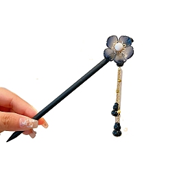 Морской Синий Деревянные палочки для волос, аксессуары для волос для женщин и девочек, Marine Blue, 180 мм