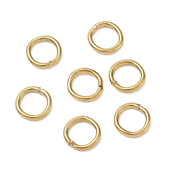 Real 18K Gold Plated 304 Stainless Steel Open Jump Rings, Real 18K Gold Plated, 7x1mm, Inner Diameter: 4.6mm, 18 Gauge