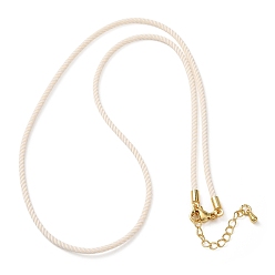 (404) Непрозрачное AB Кислое яблоко 2мм круглый нейлоновый миланский шнур для изготовления ожерелья, с латунными выводами и 303 застежками из лобстера из нержавеющей стали, реальный 18 k позолоченный, цветочный белый, 18.50~18.70 дюйм (47~47.5 см)