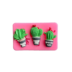 Random Single Color or Random Mixed Color Food Grade Silicone Molds, Fondant Molds, Baking Molds, Chocolate, Candy, Biscuits, UV Resin & Epoxy Resin Jewelry Making, Cactus, Random Single Color or Random Mixed Color, 85x53x10mm, Inner Diameter: 34~38x18~30mm