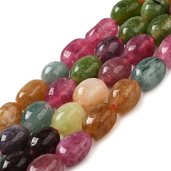 Colorful Natural Malaysia Jade Beads Strands, Nuggets, Dyed and Heated, Colorful, 8.5~11.5x7~8x6.5~8mm, Hole: 1.5mm, about 37~38pcs/strand, 14.76''~15.55''(37.5~39.5cm)