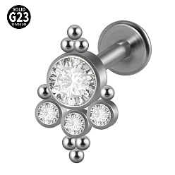 Ice Cream G23 титановые безрезьбовые лабреты, со стразами для женщин, цвет нержавеющей стали, мороженое, 6 мм