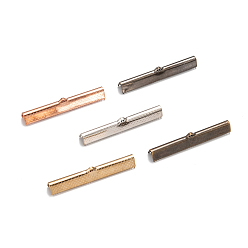 (52) Непрозрачная лаванда Обжимные концы ленты из железа, разноцветные, 7x45 мм, отверстие : 1x2.5 мм