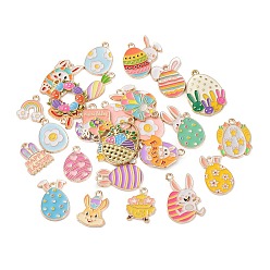 (52) Непрозрачная лаванда Подвески из эмали и сплава, пасхальные прелести, золотые, разноцветные, 13~27.5x8~20x1~2.5 мм, отверстие : 1.5~1.8 мм, 30 шт / пакет