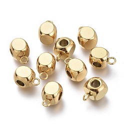 Золотой Ионное покрытие (ip) 304 дуги из нержавеющей стали, петля под залог, кубик бусины залог, золотые, 9x6x6 мм, отверстие : 1.6 мм, внутренний диаметр: 3 мм