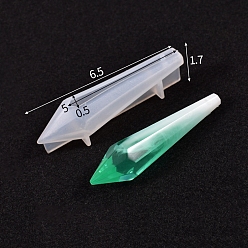 Белый Силиконовые формы, формы для литья смолы, для уф-смолы, изготовление ювелирных изделий из эпоксидной смолы, пуля, белые, 65x15 мм, Внутренние размеры: 5x45 mm