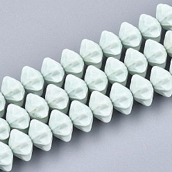 Aquamarin Natürliche Achat Perlen Stränge, gefärbt, Blume, Aquamarin, 8.5x8.5x5.5 mm, Bohrung: 1 mm, ca. 68~70 Stk. / Strang, 15.7 Zoll