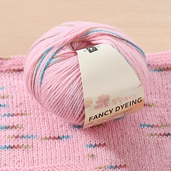 Бледно-Розовый Шерстяная радужная сегментная окрашенная пряжа для вязания, для одежды шарфы свитера шали шапки, розовый жемчуг, 0.5~1 мм, около 125.77 ярдов (115 м) / моток