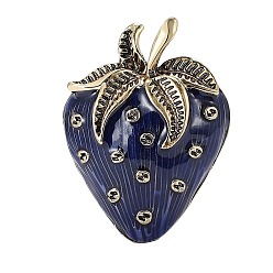 Темно-Синий Булавки с эмалью клубники, броши из сплава для одежды рюкзака, темно-синий, 45x33 мм