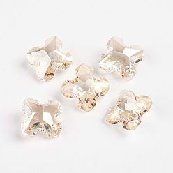 Old Lace Faceted K9 Glass Charms, Imitation Austrian Crystal, Cross, Old Lace, 13.5x13.5x6.5mm, Hole: 1.5mm