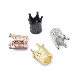 (52) Непрозрачная лаванда Стойки обшивки латунные бусины, долговечный, корона, разноцветные, 12x10 мм, отверстие : 1.5 мм