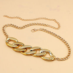 Золотой Ремни из толстой кубинской цепи для платья из сплава, золотые, 1050 мм