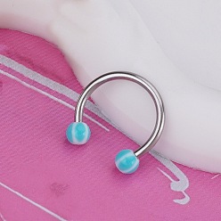 Нержавеющая Сталь Цвет 316l круглые/подковообразные кольца для носа из нержавеющей стали, цвет нержавеющей стали, 10 мм, штифты : 1.2 мм