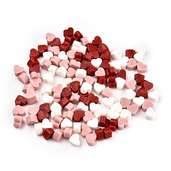 (52) Непрозрачная лаванда Частицы сургуча, для ретро печать печать, сердце, разноцветные, 7.3x8.6x5 мм , около 110~120 шт / мешок