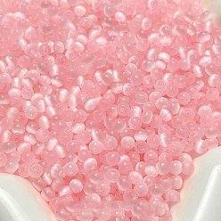 Pink 1200 шт. стеклянные бусины с имитацией кошачьего глаза, круглые, розовые, 4x3 мм, отверстие : 1.2 мм, 150 шт / комплект, 10 г / набор