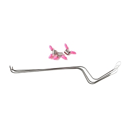 Нержавеющая Сталь Цвет 3шт. стальные иглы для бисероплетения с большим ушком, с 3шт. держателями бусин, ювелирные инструменты diy, цвет нержавеющей стали, иглы: 18x3.6x0.1 см