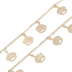 Light Gold Латунные цепочки-короны ручной работы, для ожерелья браслеты решений, долговечный, без никеля , пайки, с катушкой, золотой свет, 13.5x10.5x0.2 мм, около 16.40 футов (5 м) / рулон