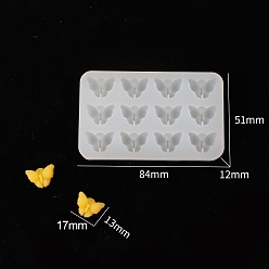 Butterfly DIY Silicone Molds, Resin Casting Molds, For UV Resin, Epoxy Resin Jewelry Making, White, Butterfly, 51x84x12mm