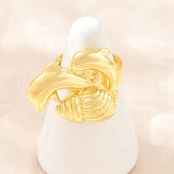 Dolphin Ocean Brass Cuff Open Rings, Lead Free & Cadmium Free, Long-Lasting Plated, Rack Plating, Real 18K Gold Plated, Dolphin, US Size 7 1/4(17.5mm), surface: 22x24.5mm