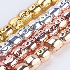 Mixed Color Non-magnetic Synthetic Hematite Beads Strands, Smooth Surface, Drum, Mixed Color, 10x9.5x9mm, Hole: 1mm, about 49pcs/strand, 16.3 inch(41.5cm)