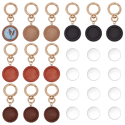 (52) Непрозрачная лаванда Наборы для изготовления круглых деревянных подвесок своими руками, с поворотными застежками из сплава и стеклянными кабошонами, разноцветные, 75 мм