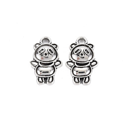Античное Серебро Сплавочные сеттинги для кулона, тибетский стиль, без кадмия и без свинца, панда, античное серебро, 18x11x4 мм, отверстие : 1.8 мм