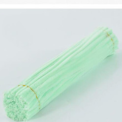 Aquamarine DIY Plush Sticks, with Iron Core, Pipe Cleaners, Kid Craft Material, Aquamarine, 295x6mm, 100pcs/set