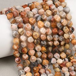 Сумасшедший Агат Природные сумасшедший агат бисер нитей, граненые, твист, 6~6.5x5x5 мм, отверстие : 1 мм, около 58~61 шт / нитка, 14.17''~14.69'' (36~37.3 см)