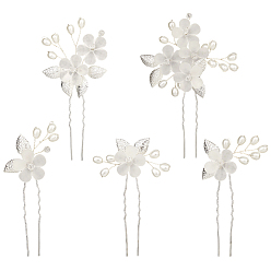 Серебро Акриловые вилки для волос, Сплав с поиска, серебряные, 85~100x28.5~62x11~11.5 мм, 1 шт / стиль