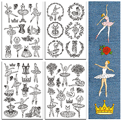 Другие 4 листы 11.6x8.2 рисунки для вышивания дюймовыми палочками и стежками, водорастворимые стабилизаторы для вышивания нетканых материалов, балет, 297x210 ттт