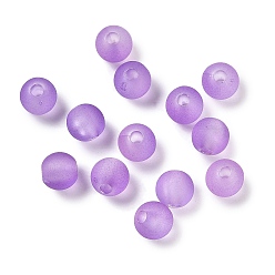 Средний Синий Шифер Имитация желе прозрачный акриловый бисер, круглые, средний грифельно-синий, 6 мм, отверстие : 1.8 мм