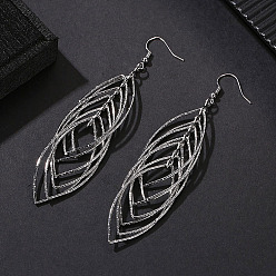 Серебро Модные полые латунные серьги-кисточки в форме конского глаза, серебряные