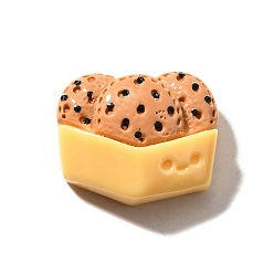 Шоколадный Непрозрачные кабошоны из смолы, искусственный хлеб, цвет шоколада, 15.5x18.5x8 мм