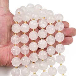 Хрусталь Природных кристаллов кварца бисер нитей, горного хрусталя, граненые, круглые, с бисером, 15~16 мм, отверстие : 1.4~1.6 мм, около 21 шт / нитка, 15.35~15.94 дюйм (39~40.5 см)