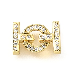 Настоящее золото 18K Реечное покрытие латунь микро паве прозрачный кубический цирконий складные застежки, долговечный, без свинца и без кадмия, круглые кольца, реальный 18 k позолоченный, 13 мм