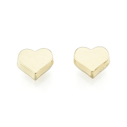 Light Gold Alloy Beads, Cadmium Free & Lead Free, Heart, Light Gold, 6x7x2.5mm, Hole: 1.4mm