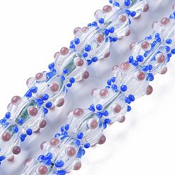 Прозрачный Прозрачные бусинки лэмпворк ручной работы бугристые нити, тыква, прозрачные, 9.5~10.5x12.5~13.5 мм, отверстие : 2 мм, около 50 шт / нитка, 20.08 дюйм (51 см)