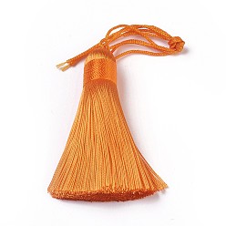 Оранжевый Полиэстер кисточки большие подвески, ледяная шелка, оранжевые, 50~57x12 мм