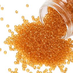 (2B) Transparent Medium Amber Тохо 8/0 круглые бусины, японский бисер, (2 б) прозрачный средний янтарный, 8/0, 3 мм, отверстие : 1 мм, Около 222 шт / 10 г