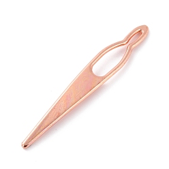 Rose Gold Iron Dreadlocks lnterlock Needle Tool, Sisterlock Crochet Tool, Rose Gold, 59x8.5x1.8mm, Hole: 5x23mm