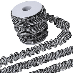 Черный 10 ярдов спандексовой ленты, шотландка шаблон, с пустыми катушками из АБС-пластика, чёрные, 1 дюйм (25 мм)