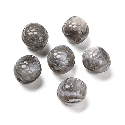 Gray Two-tone Opaque Acrylic Beads, Turtle Shell, Gray, 10~11x12mm, Hole: 1.8mm, about 625pcs/500g